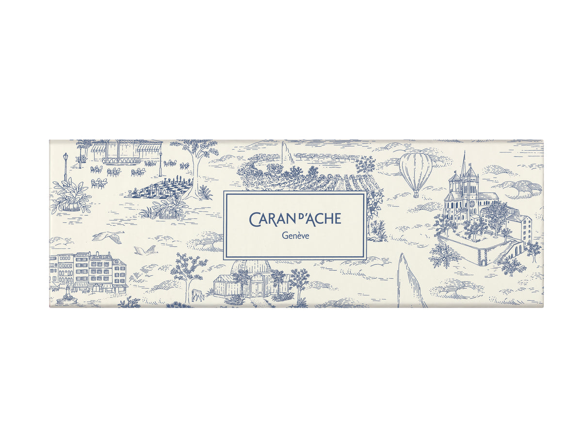 849™ Toile de Jouy Beyaz ve Mavi Tükenmez Kalem ve Mekanik Kalem Seti