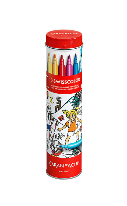 SWISSCOLOR 10 RENKLİ KEÇELİ KALEM SETİ + İSVİÇRE MEVSİMLERİ POSTERİ
