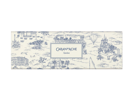 849™ Toile de Jouy Beyaz ve Mavi Tükenmez Kalem ve Mekanik Kalem Seti