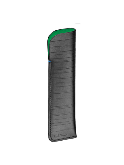 ECRIDOR™ PAUL SMITH GRİ GÜMÜŞ TÜKENMEZ KALEM & SİYAH DERİ KILIF SETİ