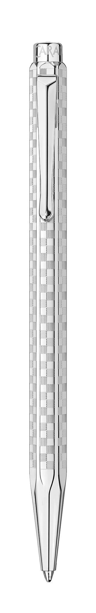 ECRIDOR™ DAMIER GÜMÜŞ GRİ TÜKENMEZ KALEM VE SİYAH DERİ KILIF SETİ