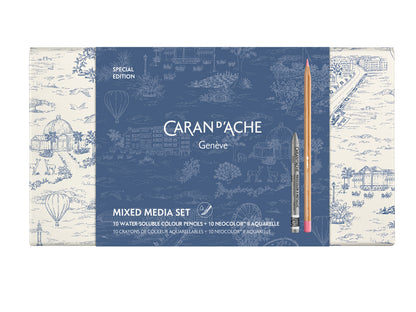 Toile de Jouy 10 Renkli Boya Kalemi ve 10 Renkli Neocolor™ II Aquarelle Pastel Boya Seti