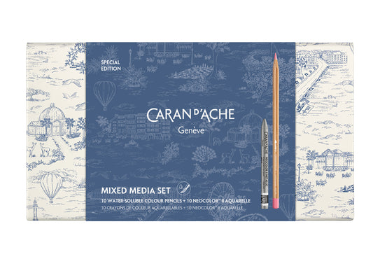 Toile de Jouy 10 Renkli Boya Kalemi ve 10 Renkli Neocolor™ II Aquarelle Pastel Boya Seti