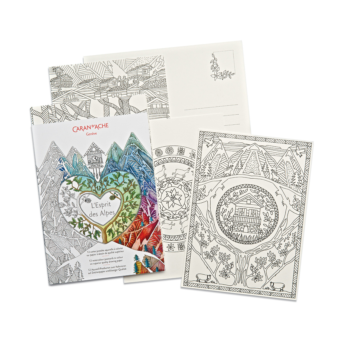 L'ESPRIT DES ALPES 12'Lİ BOYANABİLİR KARTPOSTAL