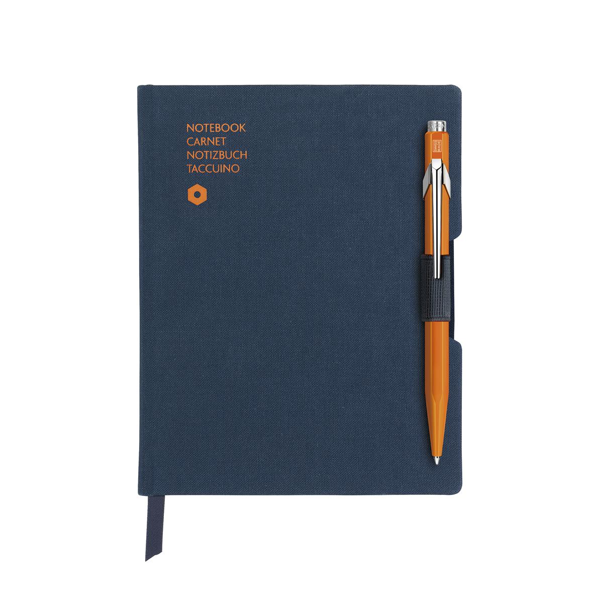 849 TURUNCU TÜKENMEZ KALEM & A6 MAVİ DEFTER