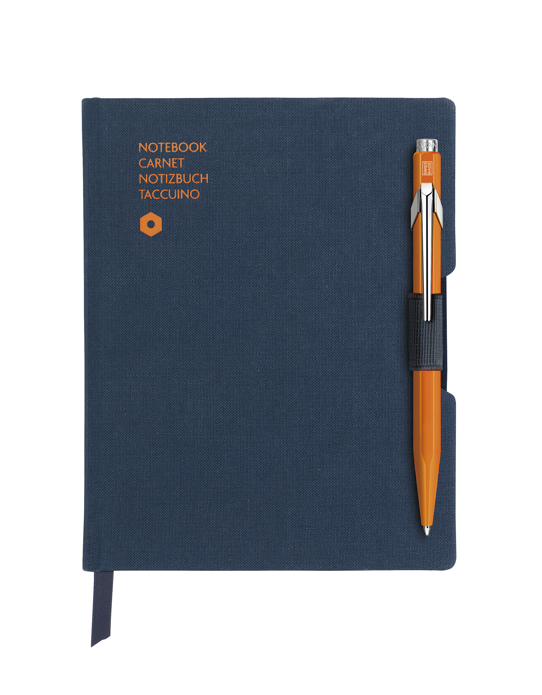 849 TURUNCU TÜKENMEZ KALEM & A6 MAVİ DEFTER