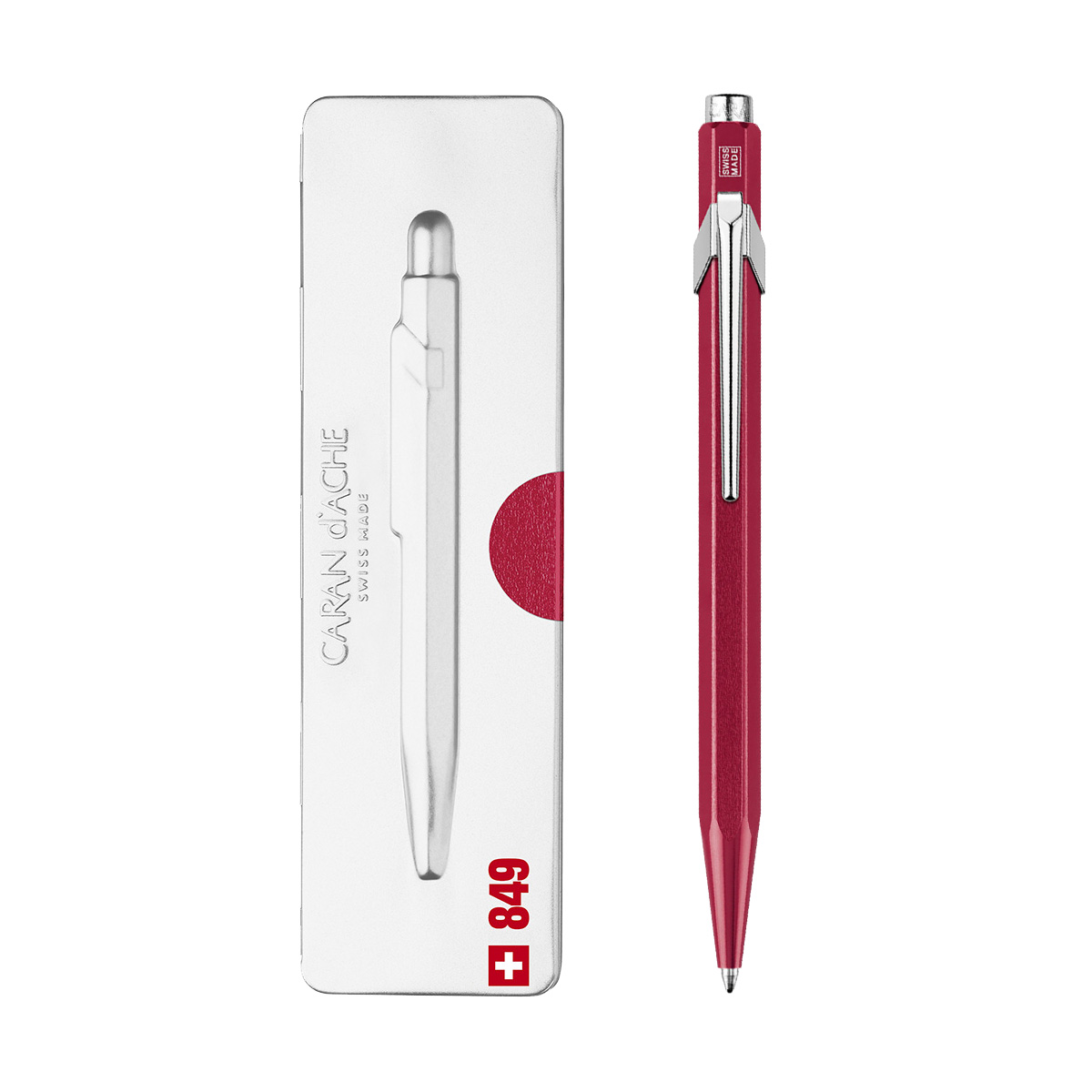 849 POPLINE METALİK KIRMIZI TÜKENMEZ KALEM