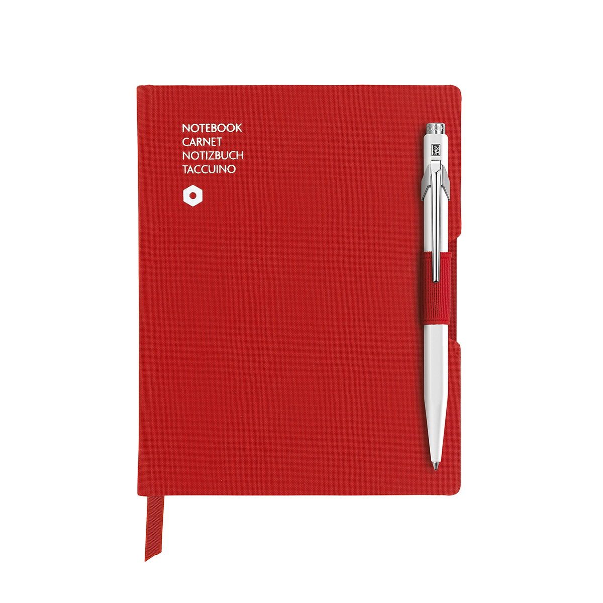 849 BEYAZ TÜKENMEZ KALEM & A6 KIRMIZI DEFTER