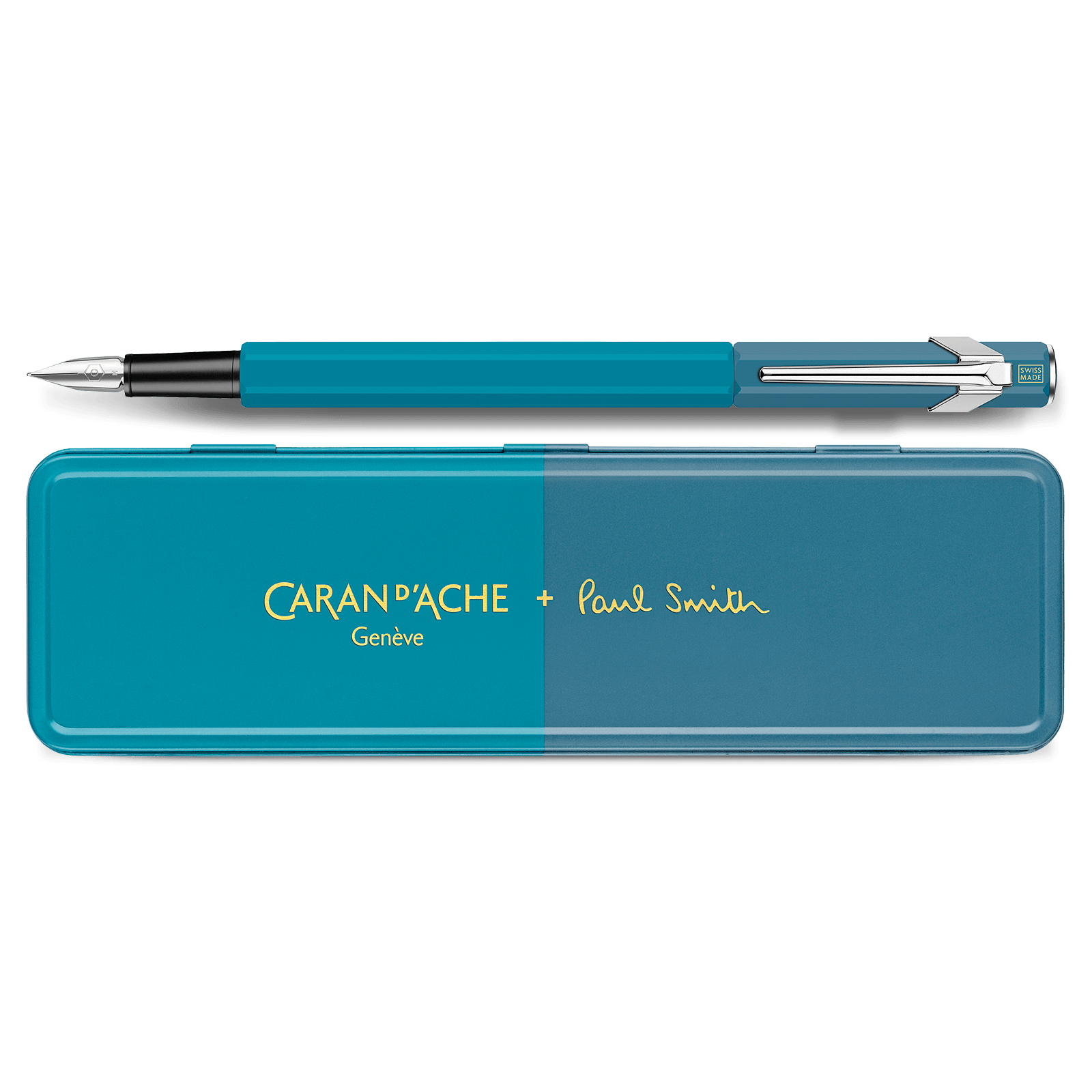 849 PAUL SMITH Camgöbeği Mavisi ve Çelik Mavisi Dolma Kalem (F) - Sınırlı Üretim