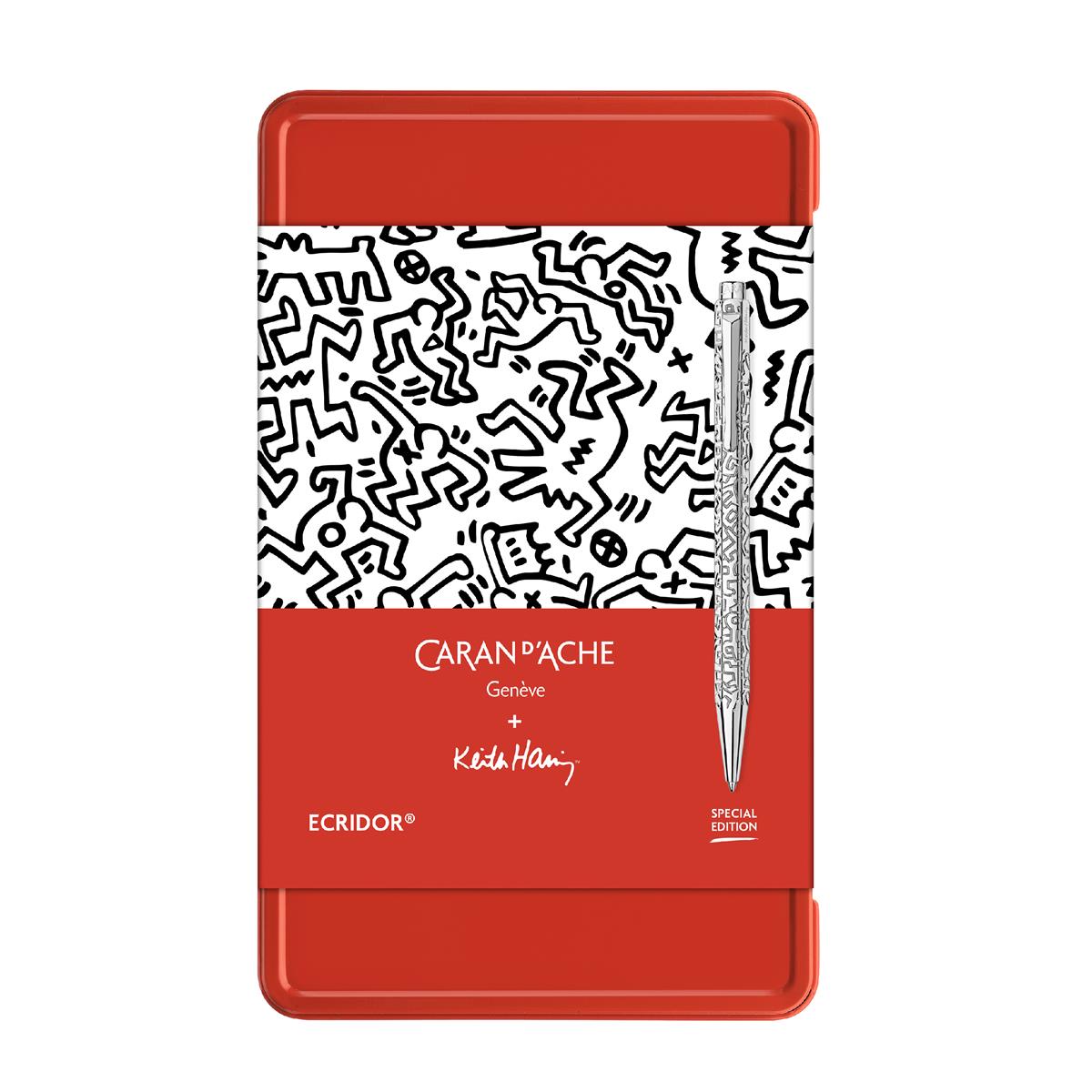 ECRIDOR KEITH HARING Tükenmez Kalem ve Deri Kılıf Seti - Özel Üretim