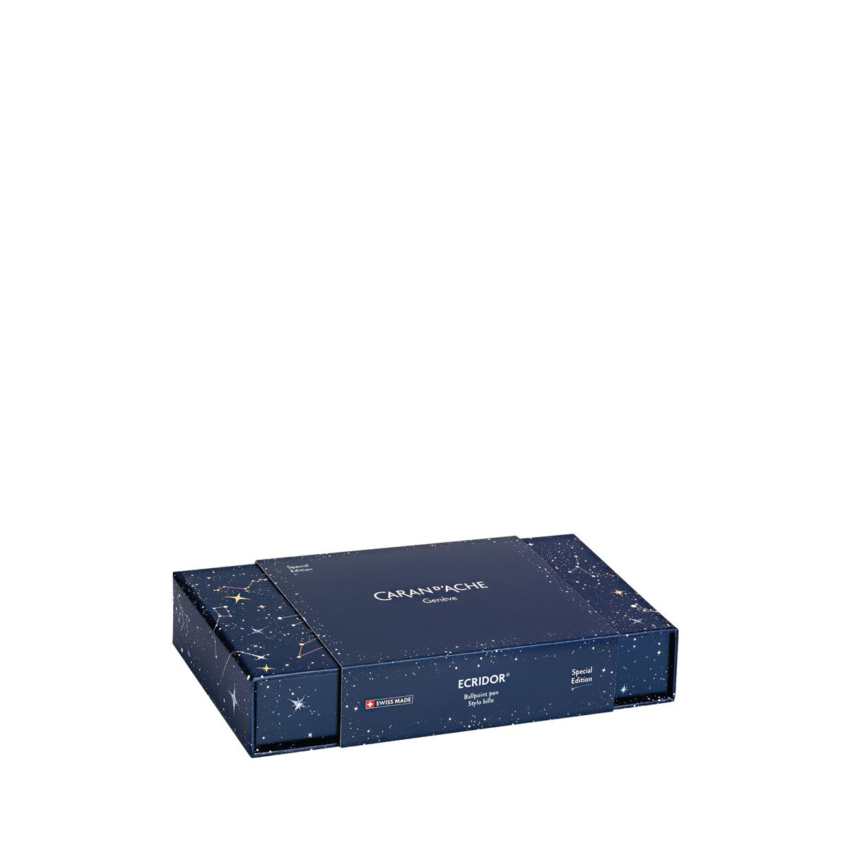 Set ECRIDOR™ COSMIC BLUE Tükenmez Kalem ve Deri Kılıf - Özel Üretim