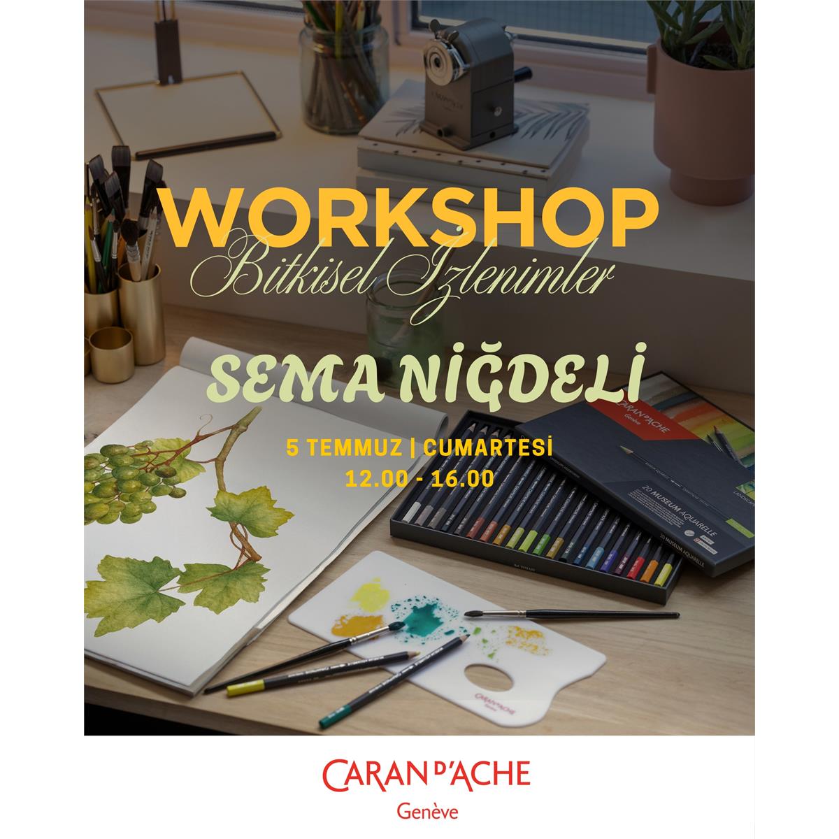 WORKSHOP - Sema Niğdeli Bitki Boyama Atölyesi - 12'li Museum Aquarelle Hediyeli
